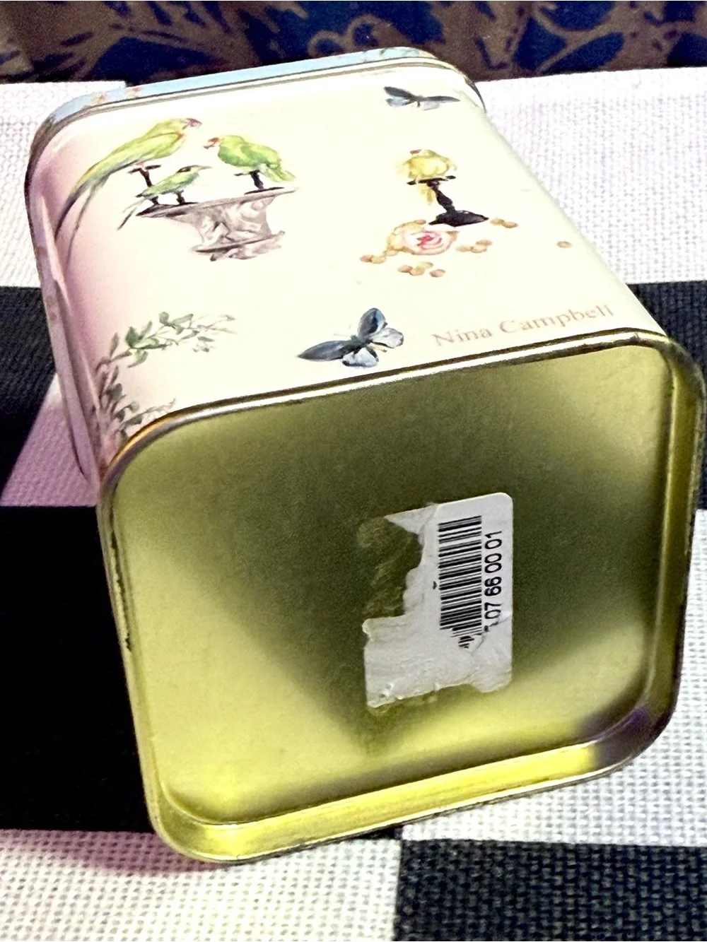 Vintage 1980s Botanical Cottage Core Metal Tin Flowers Butterflies Birds
